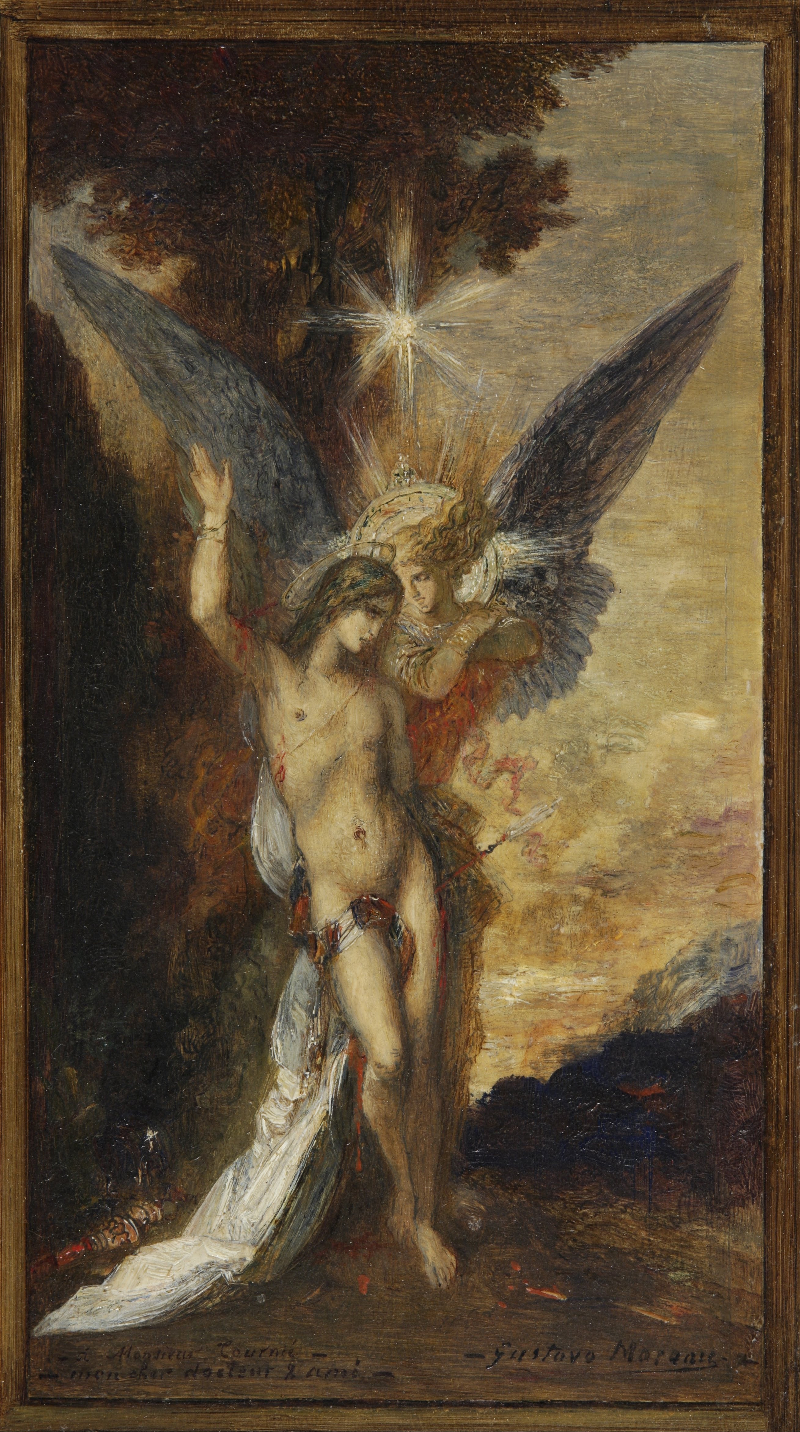 Saint-Sébastien og englen - Gustave Moreau
