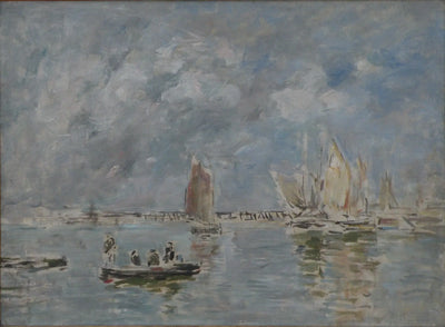 Reproduction du tableau « Barques et Estacade - Eugène Boudin » par Alpha Reproduction en peinture à l’huile