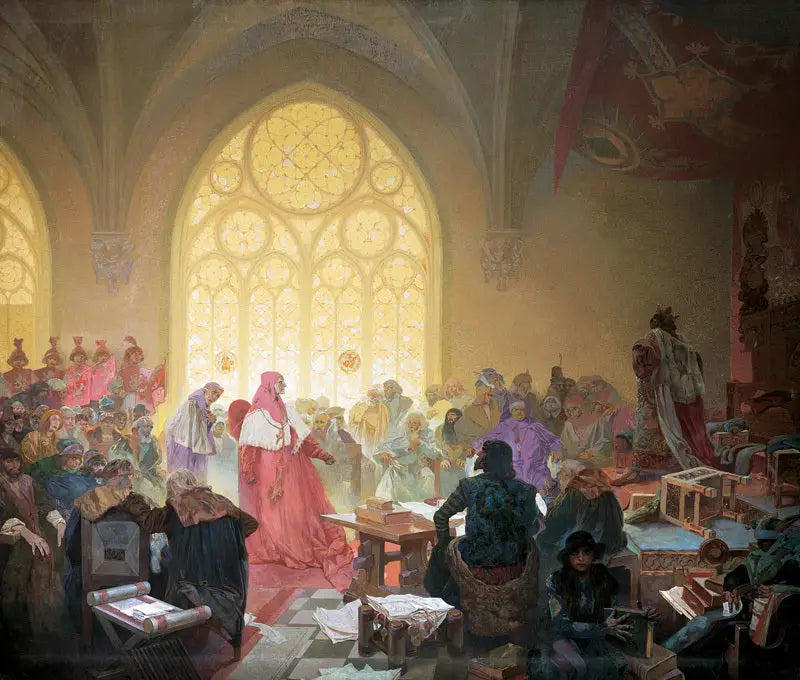 Hussitkongen Jiří af Poděbrady - Alphonse Mucha