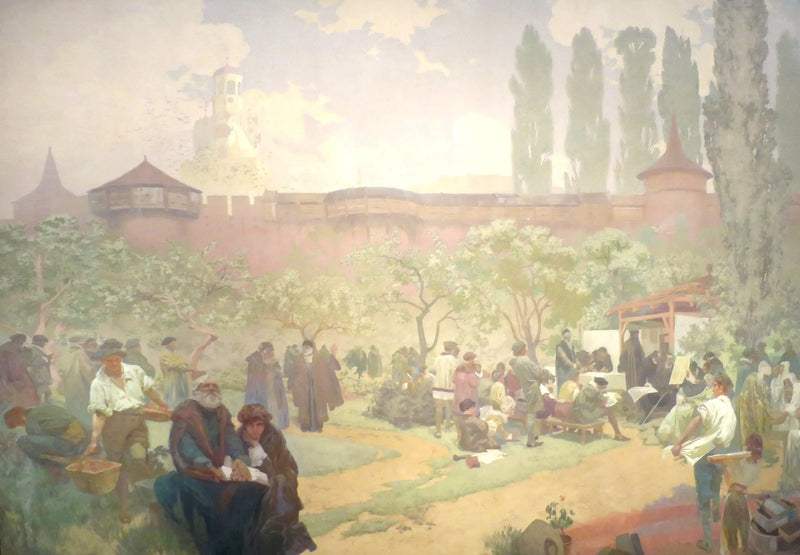 Den broderlige skole i Ivančice - Alphonse Mucha