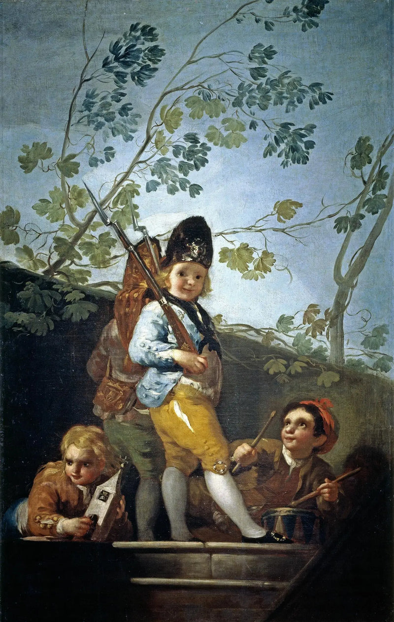 Børn, der leger soldater - Francisco de Goya