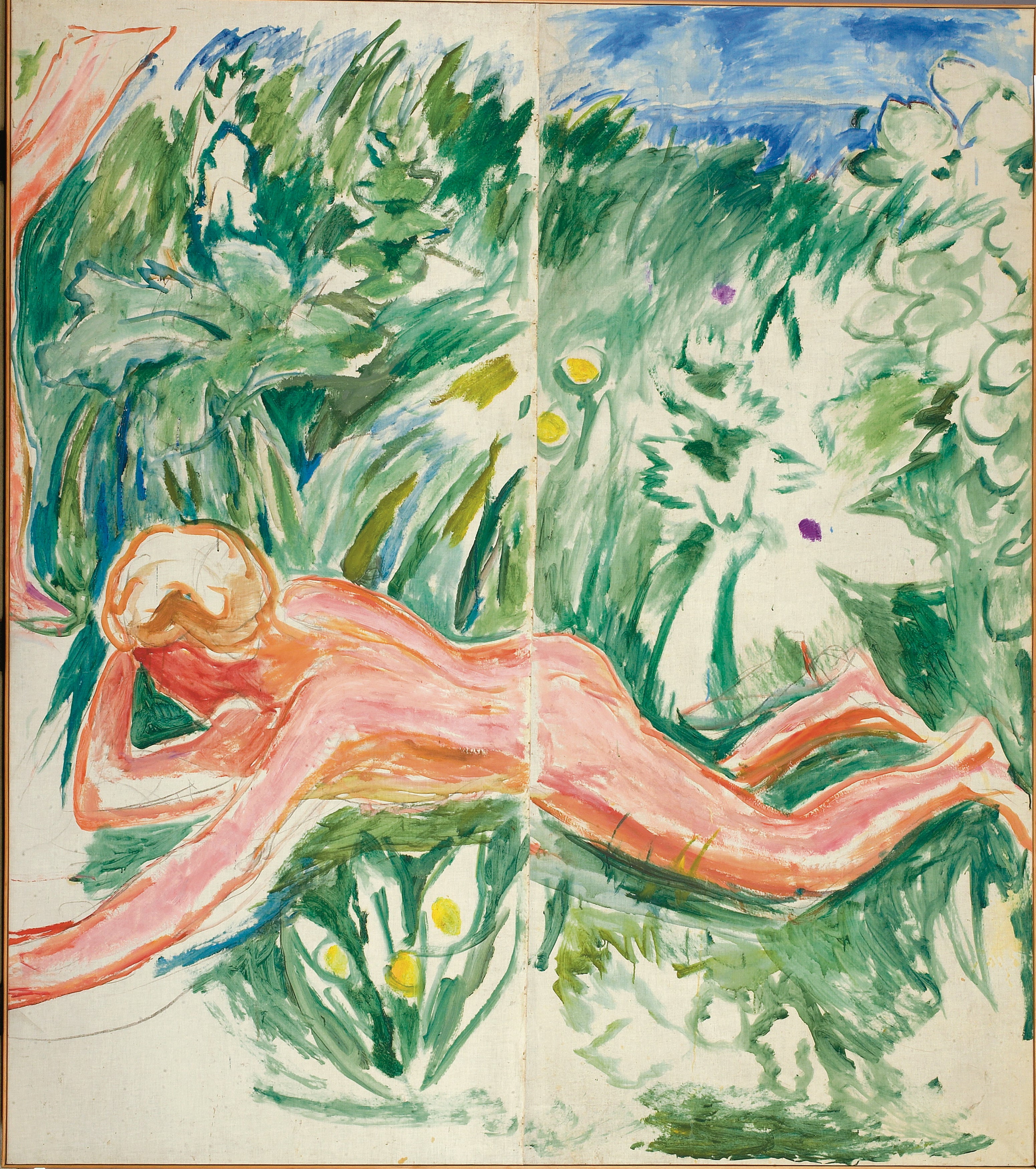 Reproduction du tableau « Alma Mater : garçon allongé - Edvard Munch » par Alpha Reproduction en peinture à l’huile