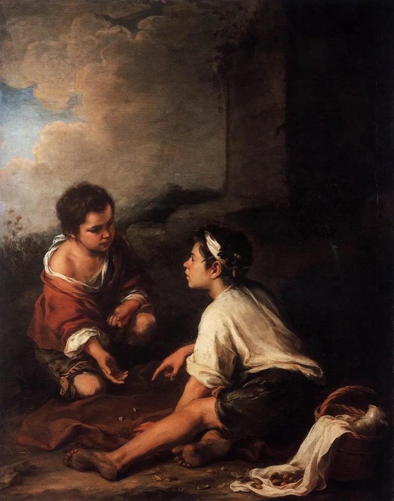 To drenge, der spiller terningespil - Bartolomé Esteban Murillo