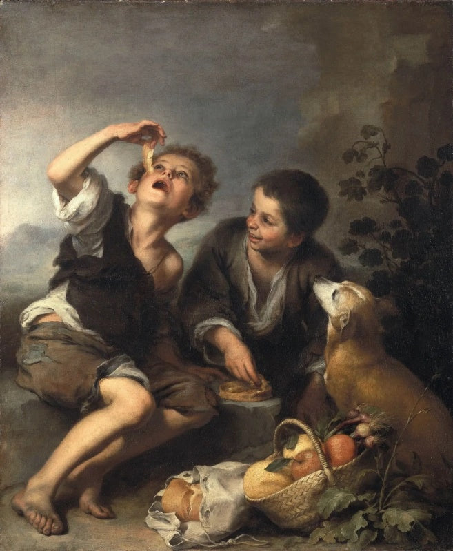 Børn der spiser kage - Bartolomé Esteban Murillo