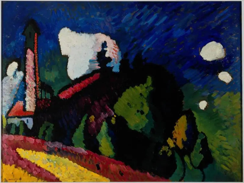 Reproduction du tableau « Murnau, paysage avec tour - Vassily Kandinsky » par Alpha Reproduction en peinture à l’huile