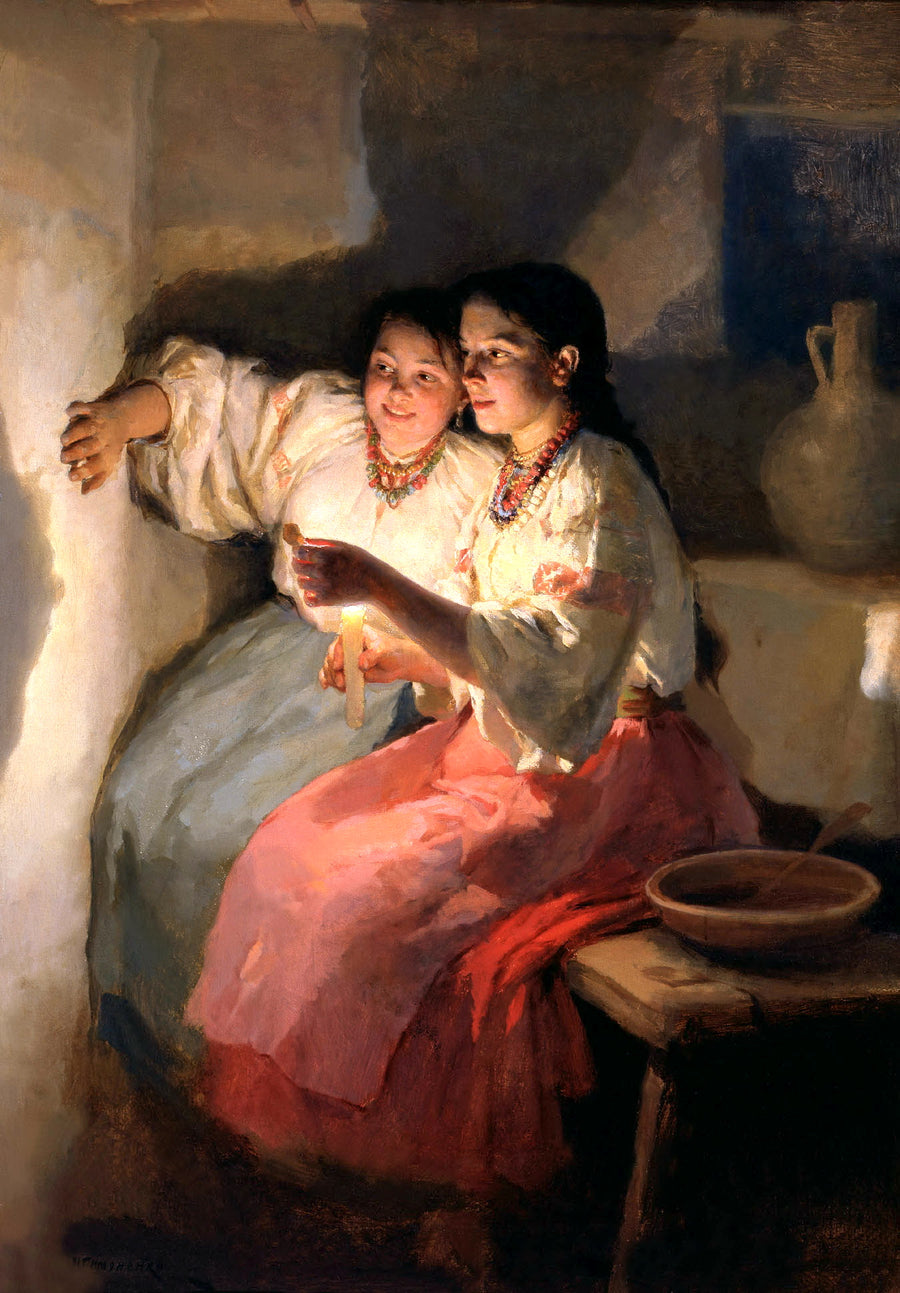 Divination de Noël - Mykola Pymonenko