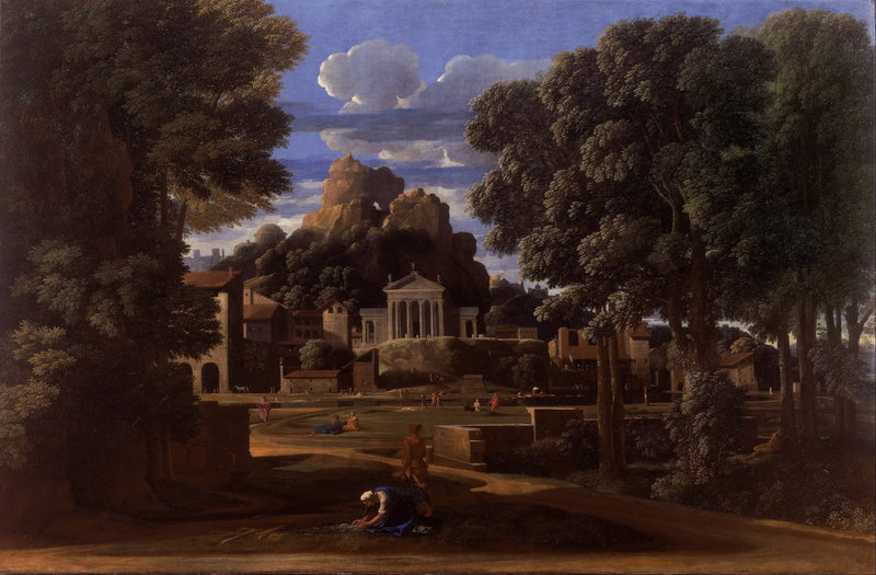 Landskab med Phocions aske - Nicolas Poussin