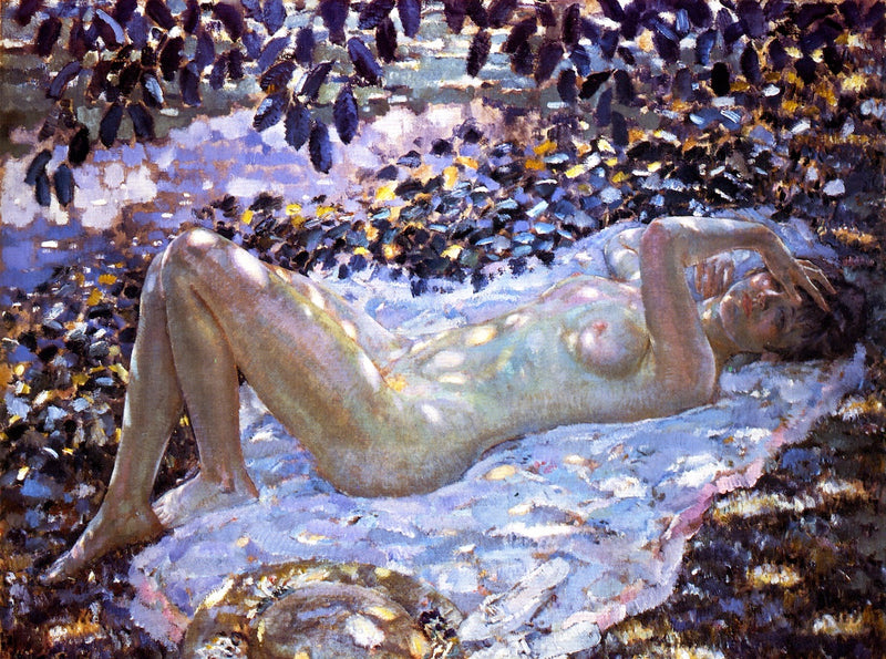 Nyt under en pletteret lys - Frederick Carl Frieseke