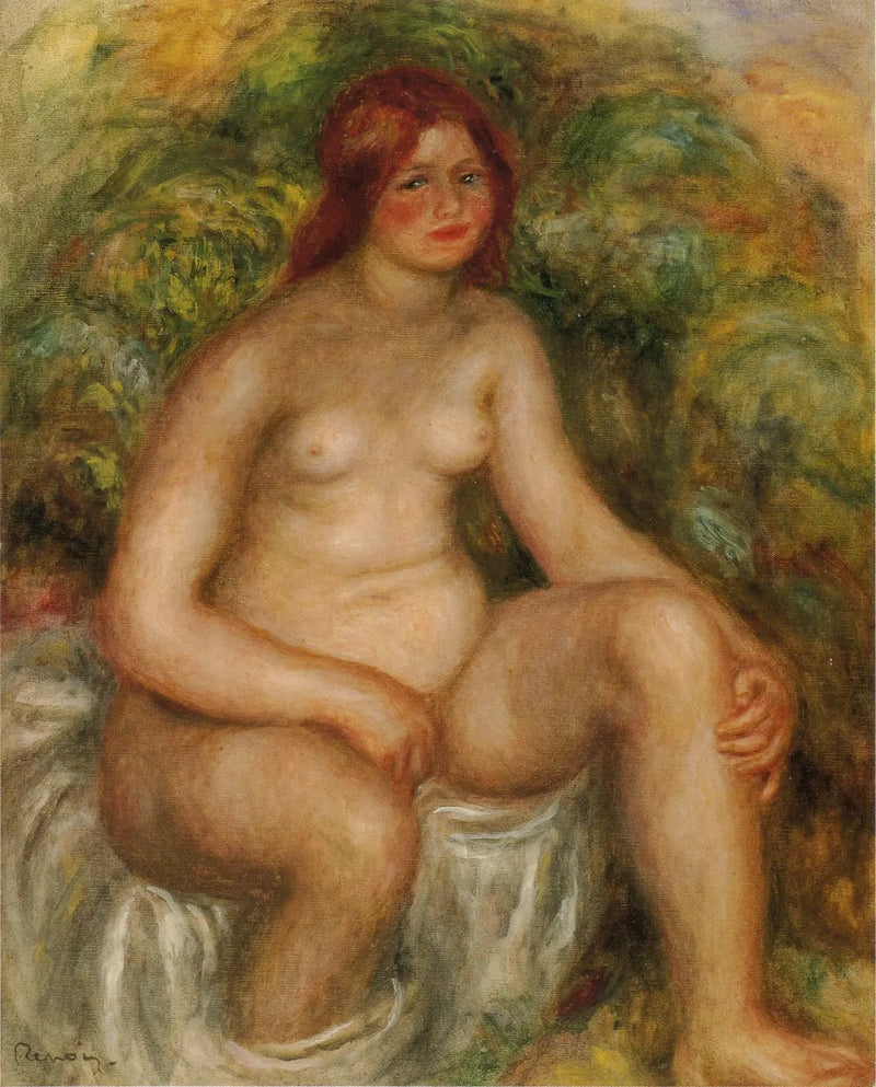 Siddende badende - Pierre-Auguste Renoir