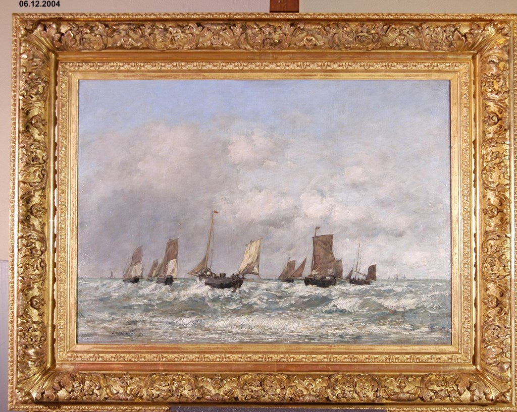 Berck: bådenes afgang - Eugène Boudin