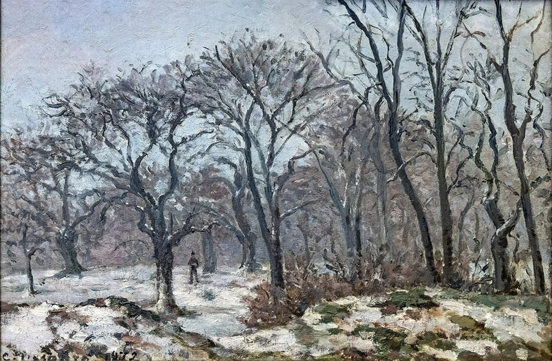 Kastanjetræer om vinteren, Louveciennes - Camille Pissarro