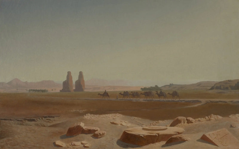 Karavane passerende nær Memnon-kolosserne. Theben - Jean-Léon Gérôme