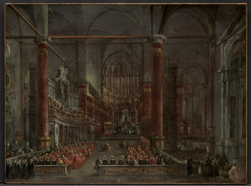 Pontifical ceremoni ved Sankt Johannes Døberen Kirke i Venedig, 1782 - Francesco Guardi