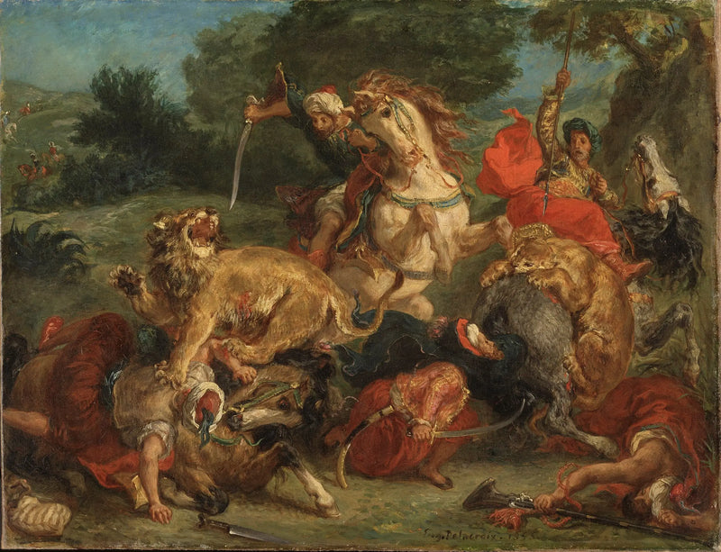 Løvejagt - Eugène Delacroix