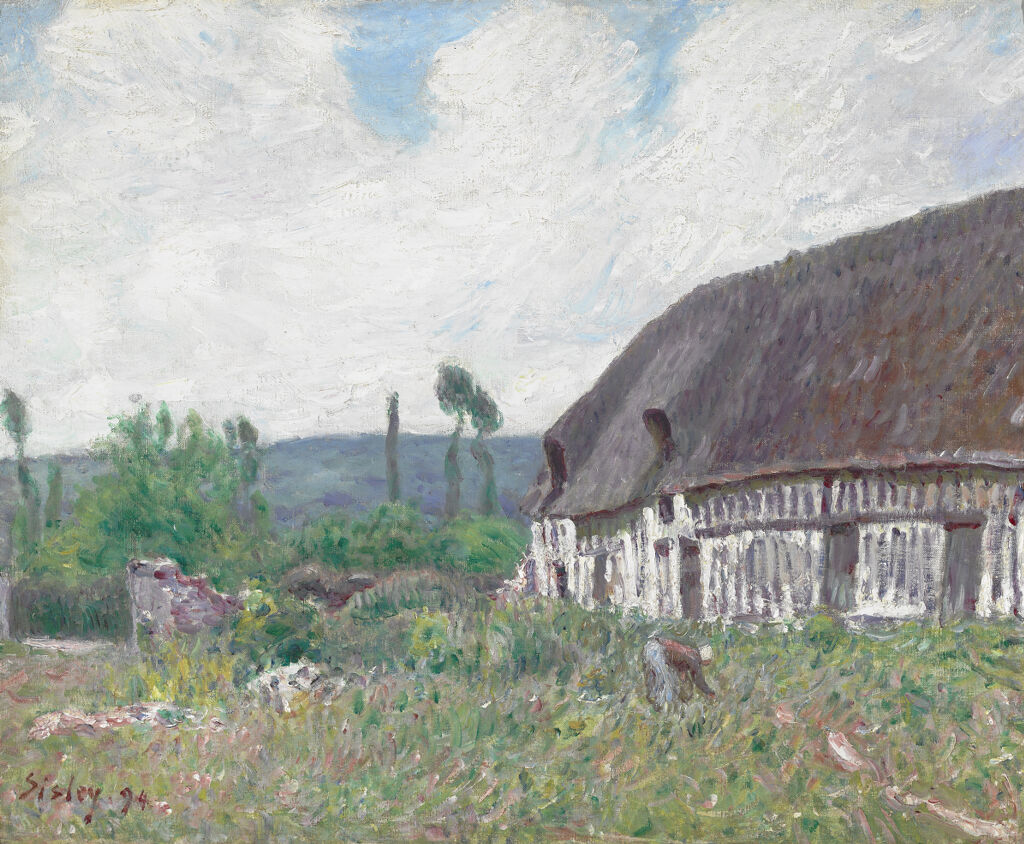 Reproduction du tableau « Chaumière en Normandie - Alfred Sisley » par Alpha Reproduction en peinture à l’huile