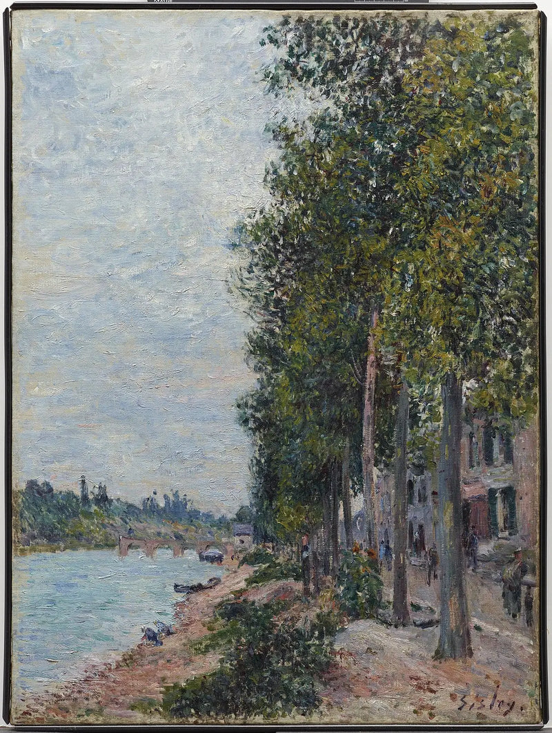 Sti langs Seinen i Saint-Mammès - Alfred Sisley