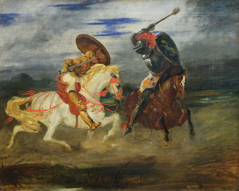 Ridderkamp i landskabet - Eugène Delacroix