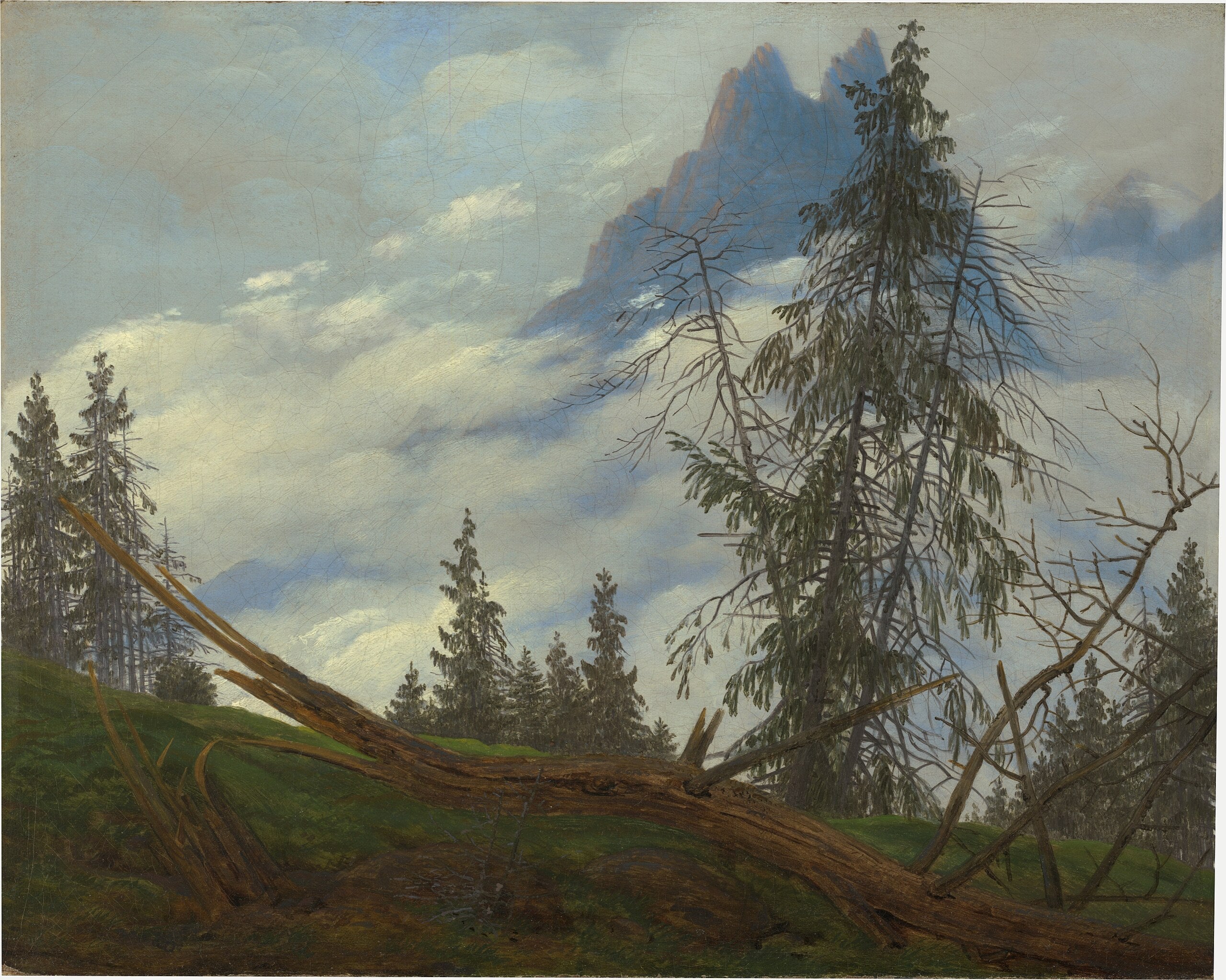 Bjergtop med skyerne - Caspar David Friedrich