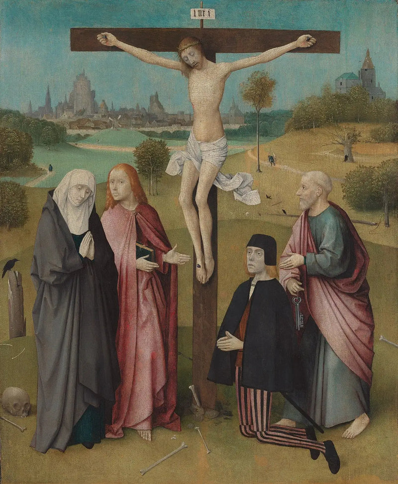 Korsfæstelse med en donor - Hieronymus Bosch