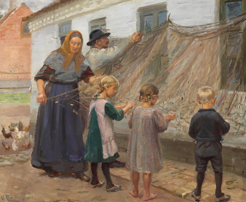 Red fiskenettet ud. - Anna Ancher