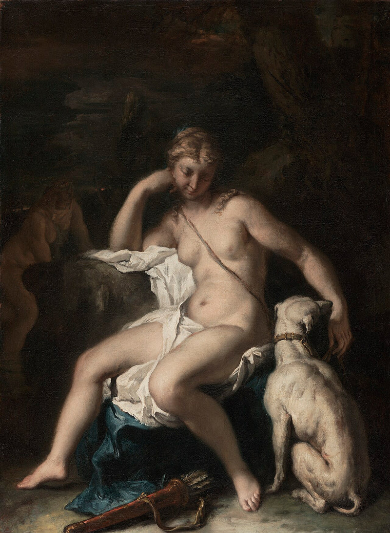 Diana og hendes hund - Sebastiano Ricci