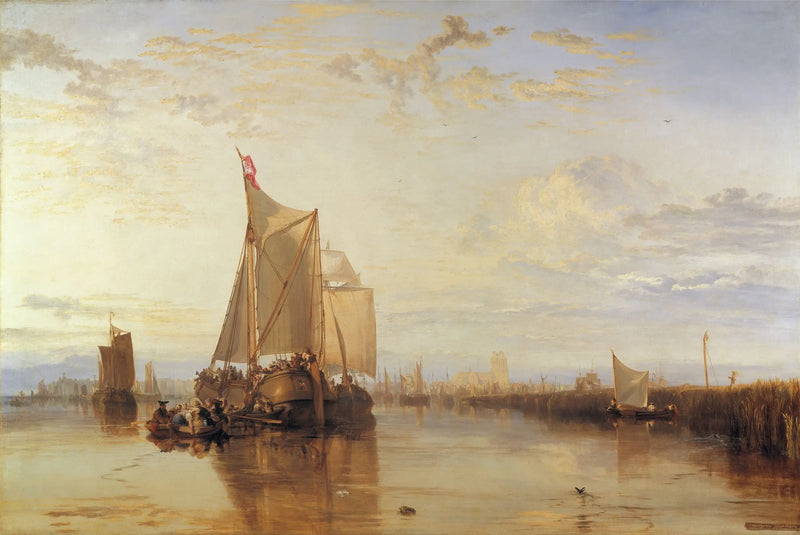 Dort, eller Dordrecht: Dort-pakkebåden fra Rotterdam i stille vejr - J. M. W. Turner