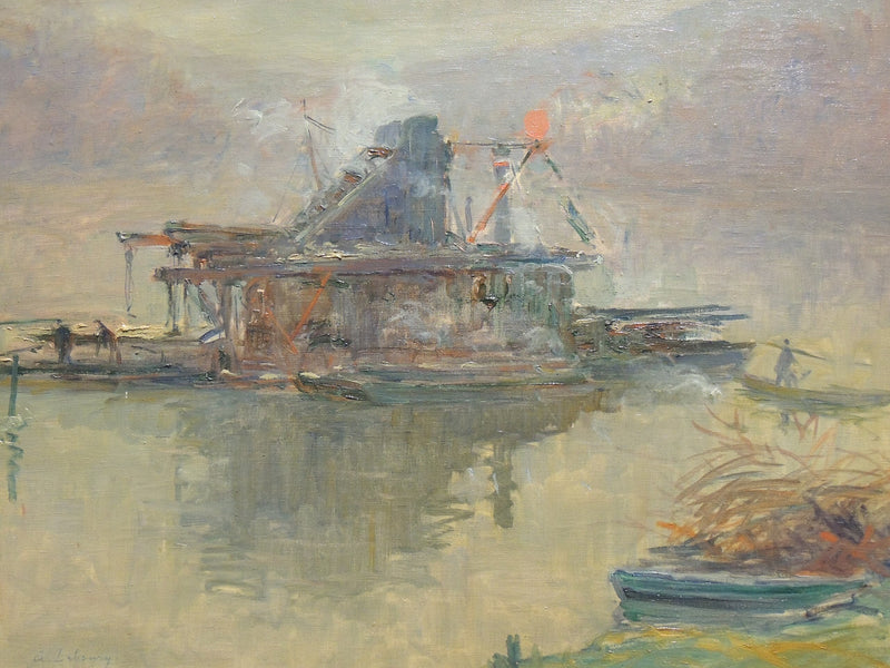 Drageur sur la Seine près de Rouen - Albert Lebourg