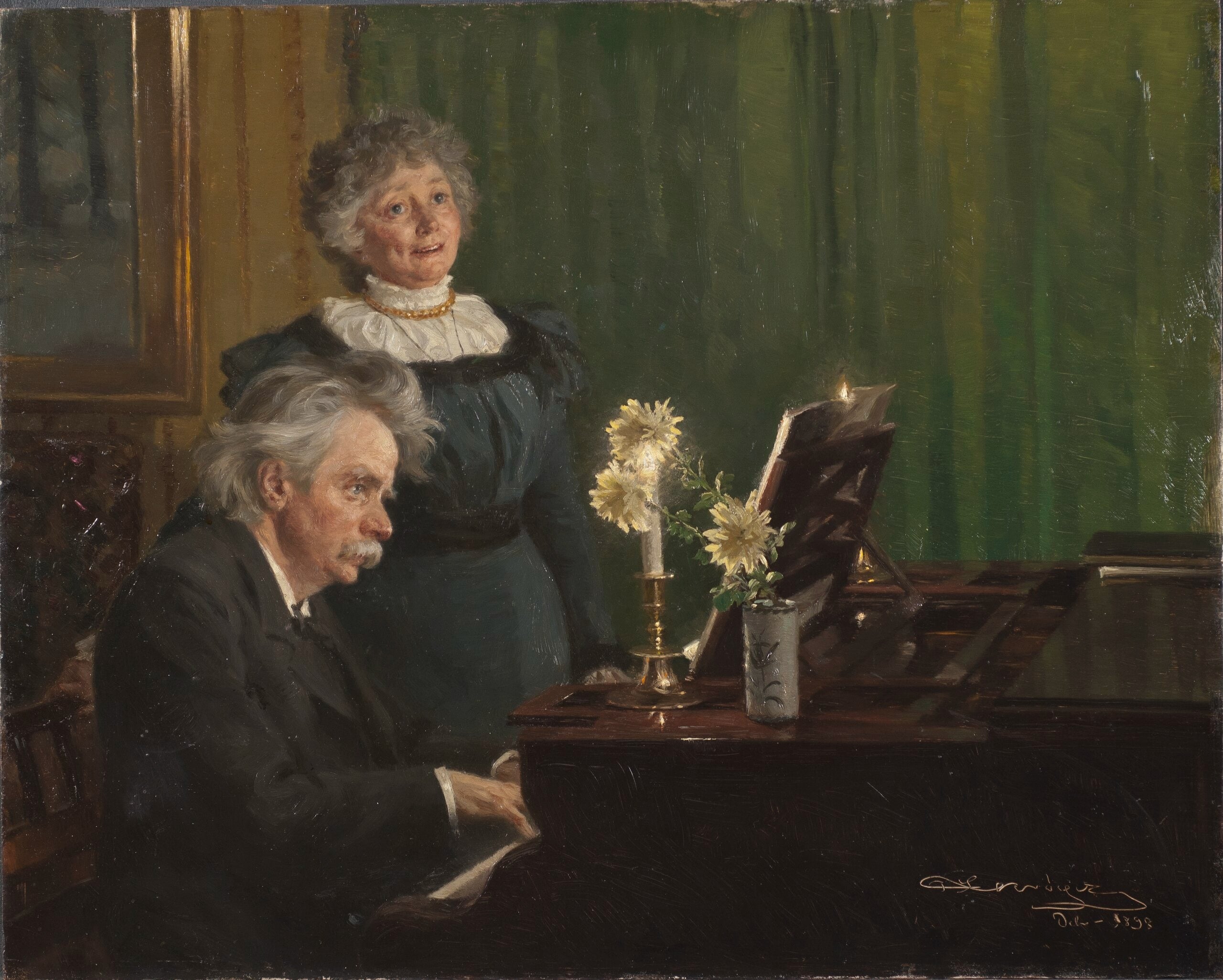 Edvard Grieg ledsagende sin kone - Peder Severin Krøyer