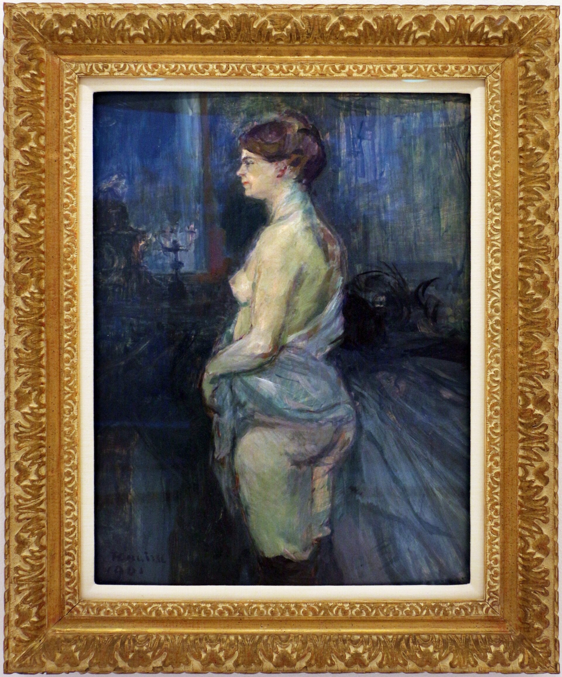 Kvinde der ruller op på sin skjorte - Henri de Toulouse-Lautrec