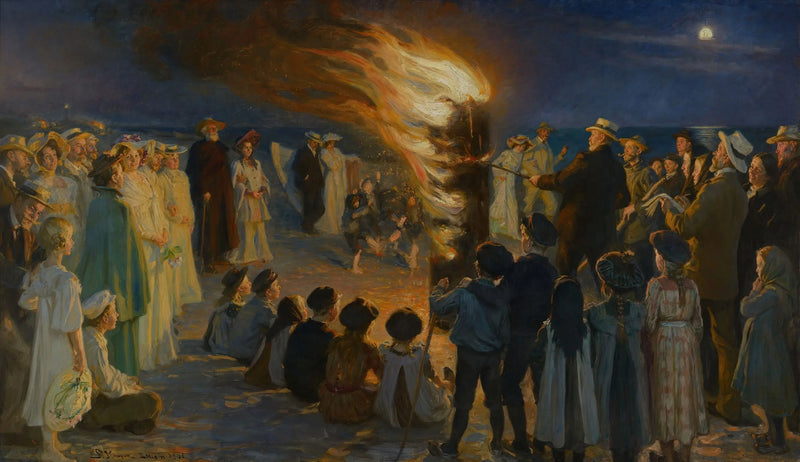 Sankt Hans bål på Skagen strand - Peder Severin Krøyer