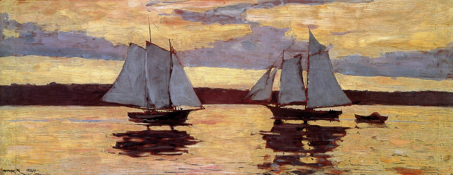 Flotte de maquereaux de Gloucester au coucher du soleil - Winslow Homer