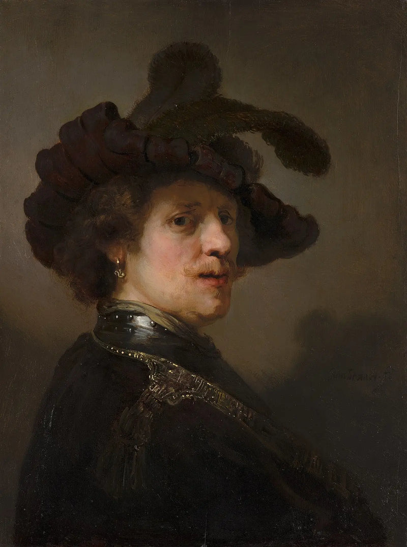 Mand med fjerhat - Rembrandt