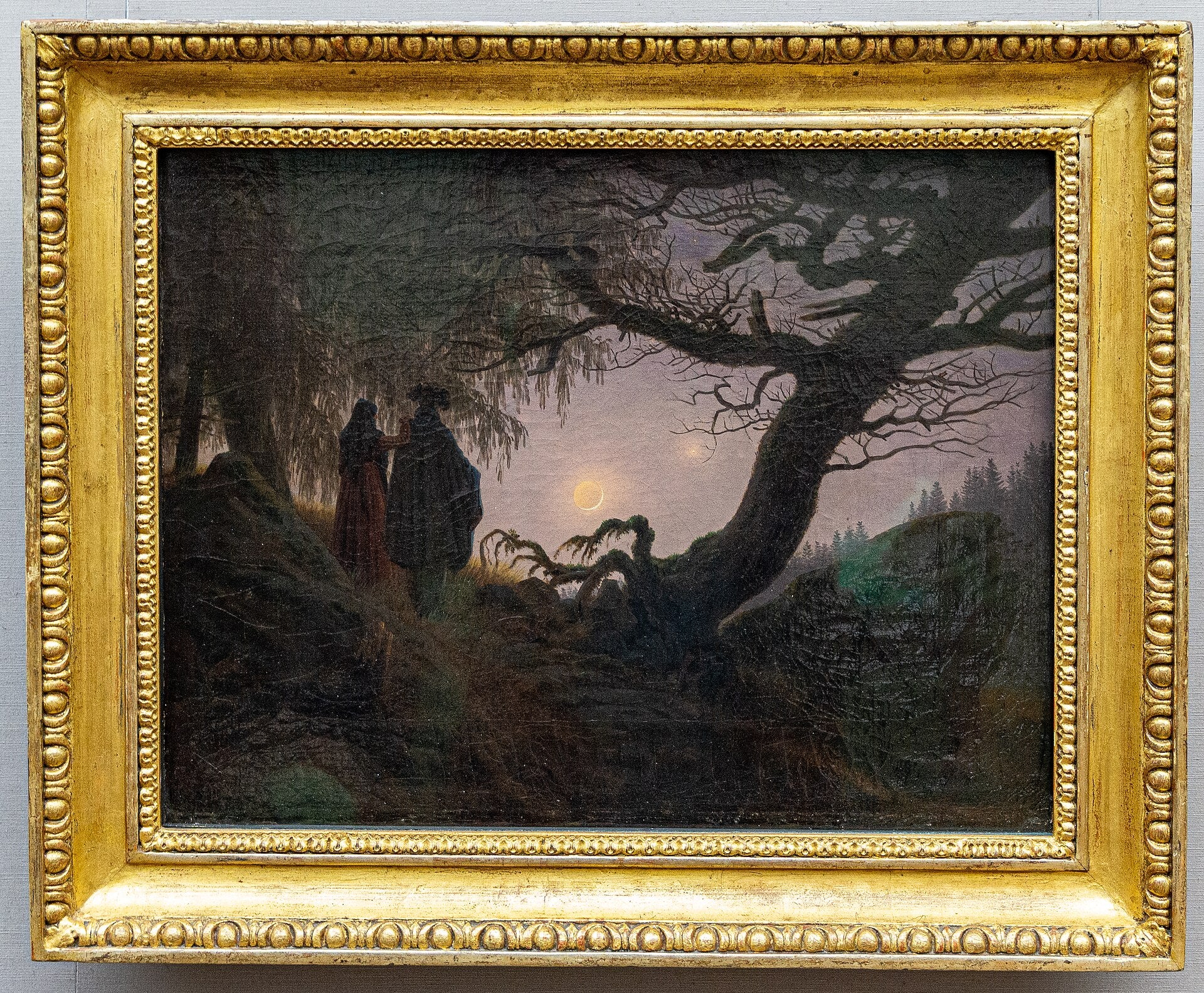Mand og Kvinde, der betragter Månen - Caspar David Friedrich