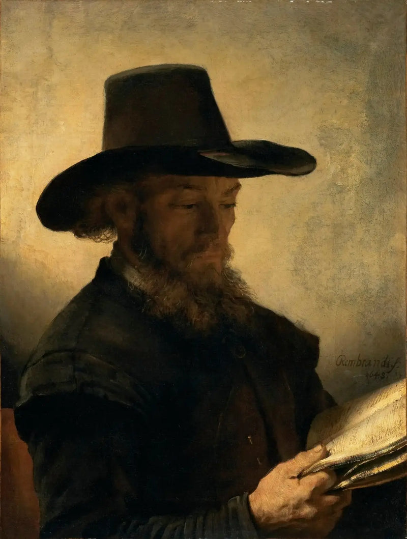 Mand, der læser - Rembrandt