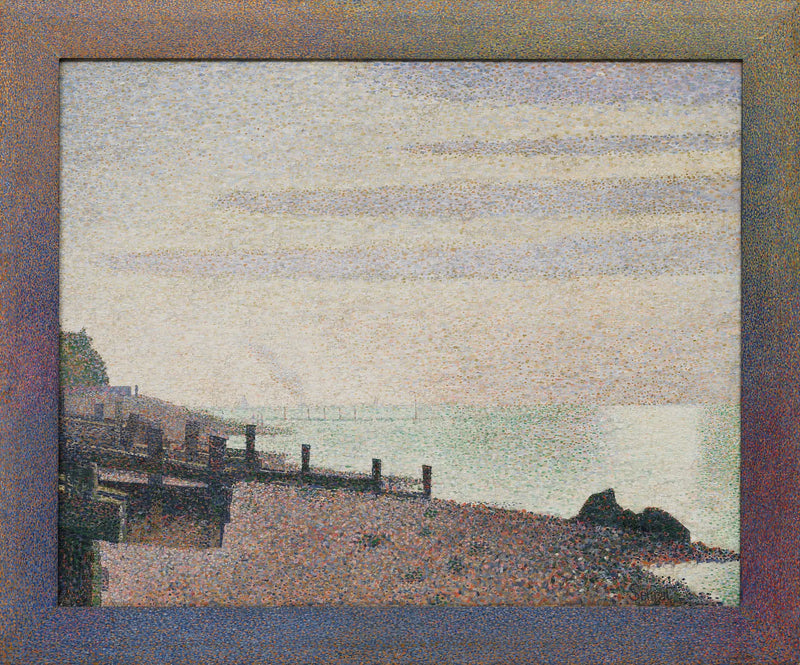 Honfleur, en aften, udmunding af Seinen - Georges Seurat