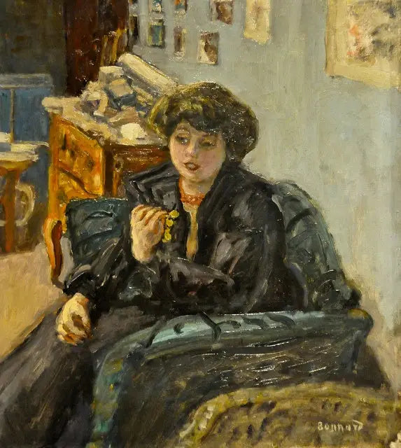 Ung kvinde i et interiør - Pierre Bonnard