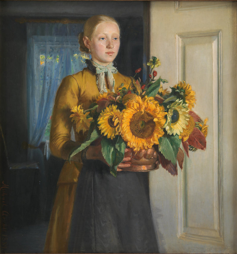 Pige med solsikker - Michael Peter Ancher