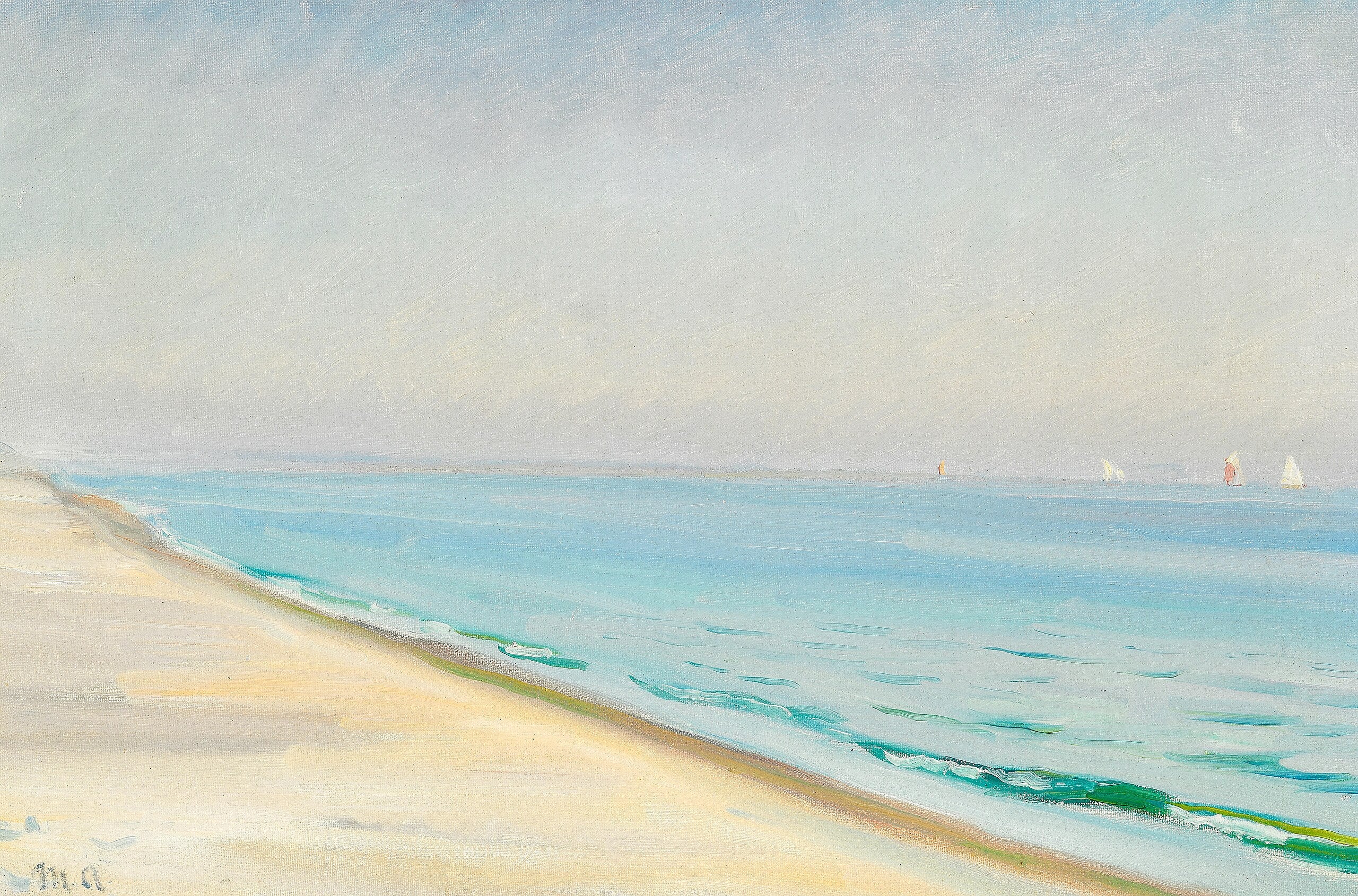 Sommerdag ved Skagen Senderstrand. (Michael Ancher) - Michael Peter Ancher