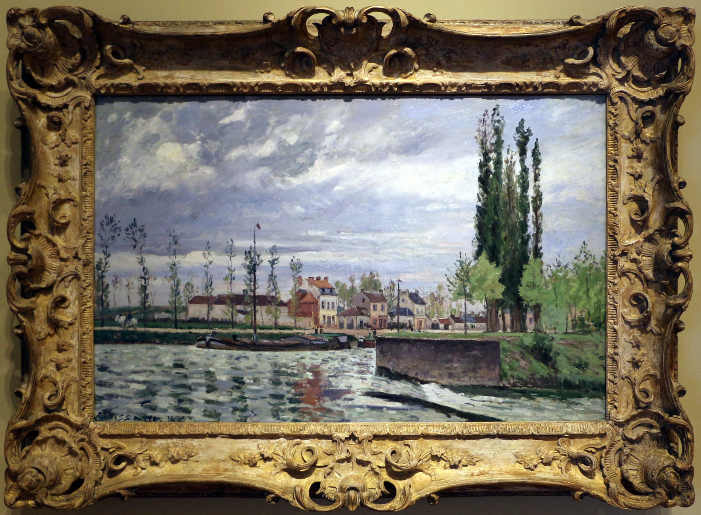 Slusen i Pontoise - Camille Pissarro