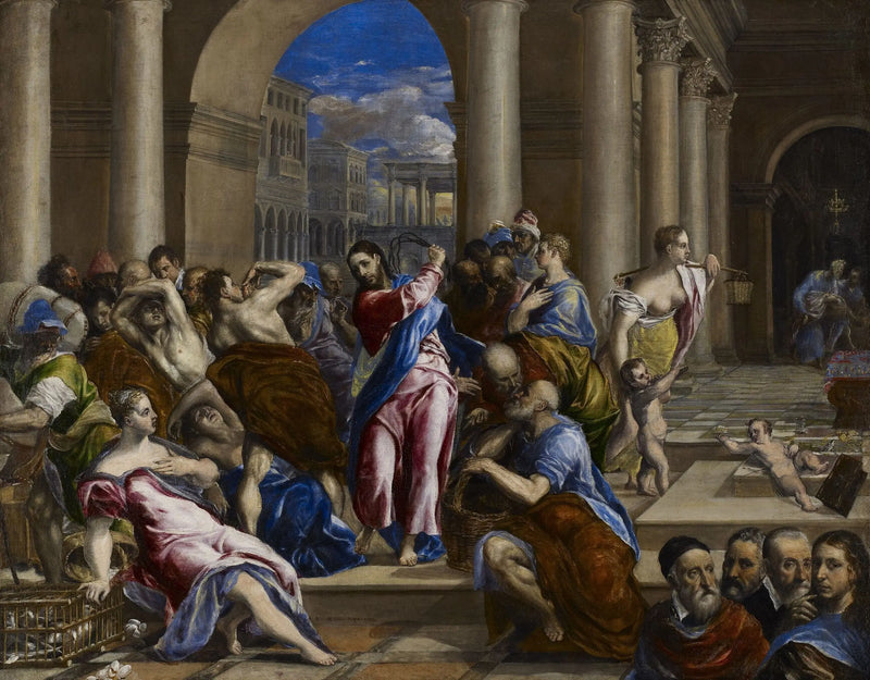 Udstødelsen af ​​handlende fra templet - El Greco