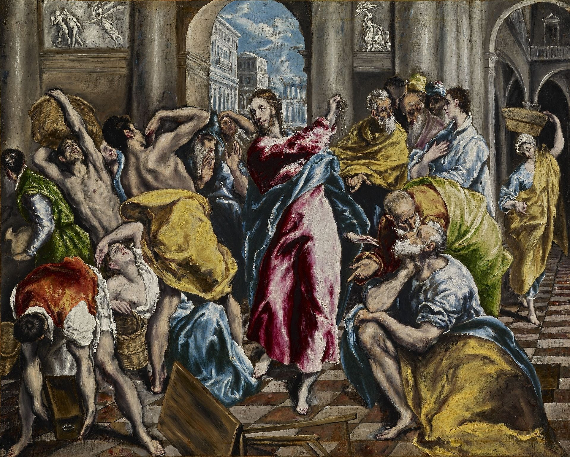 Udstødelsen af ​​handlende fra templet - El Greco