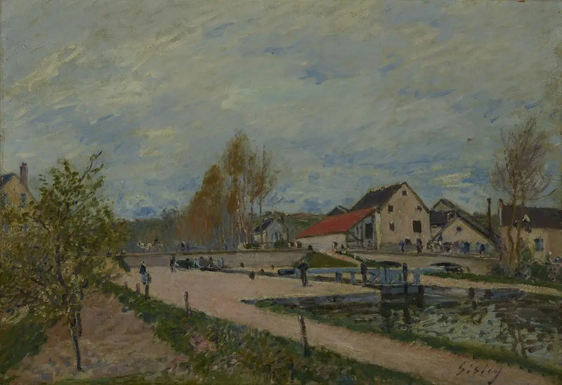 Slusen i Bourgogne ved Moret-sur-Loing - Alfred Sisley