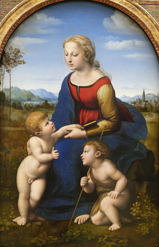 Reproduction du tableau « La Belle Jardinière - Raphaël Sanzio » par Alpha Reproduction en peinture à l’huile