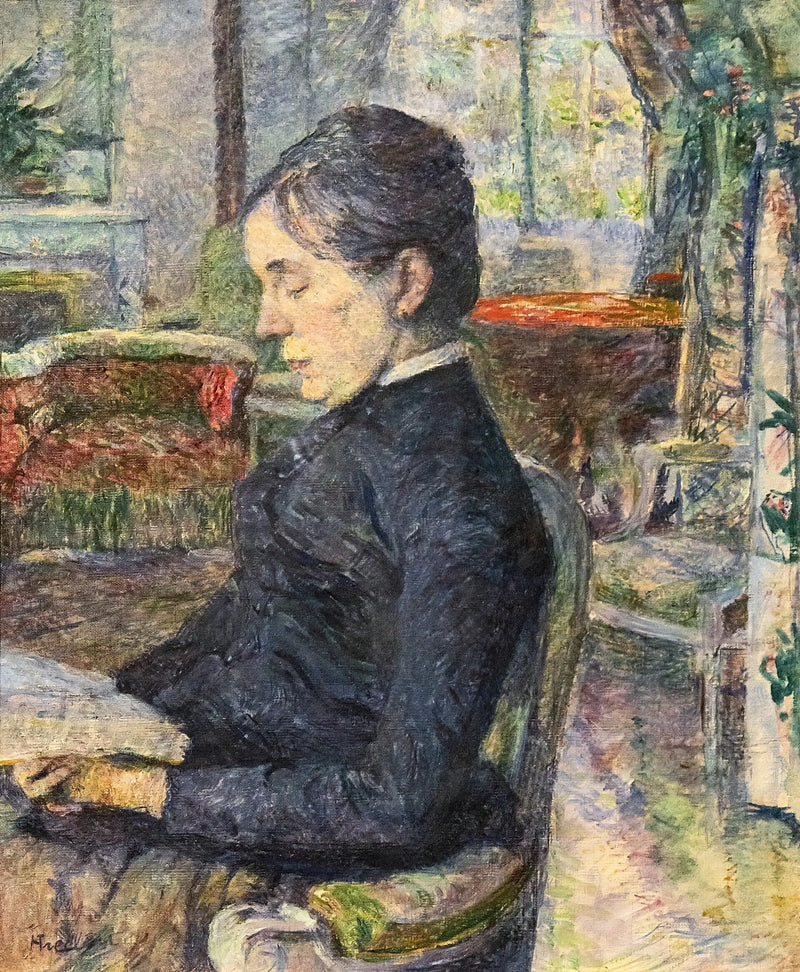 Grevinde Adèle af Toulouse-Lautrec i salonen på Château de Malromé - Henri de Toulouse-Lautrec