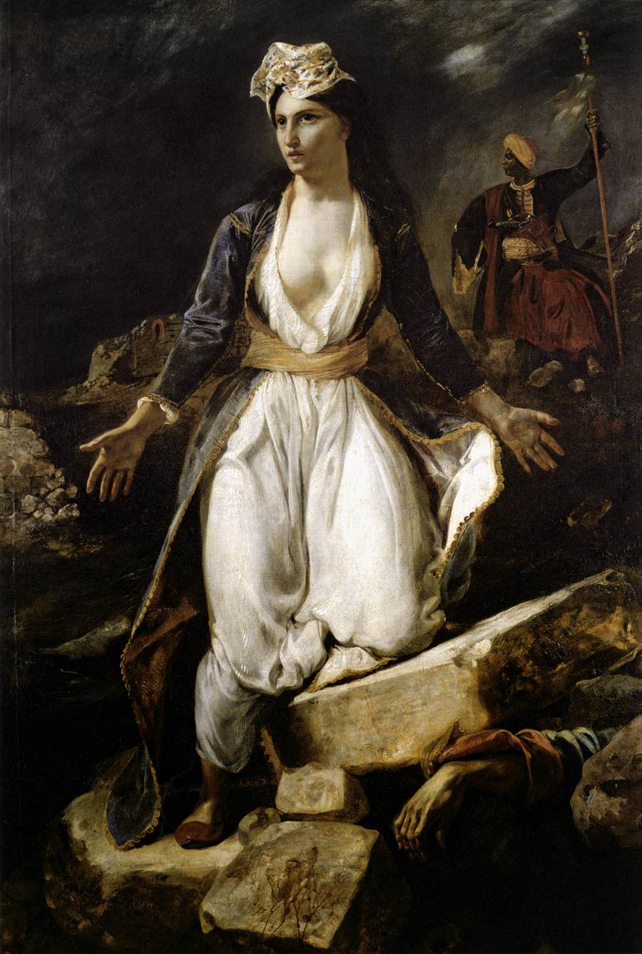 Reproduction du tableau « La Grèce expire sur les ruines de Missolonghi - Eugène Delacroix » par Alpha Reproduction en peinture à l’huile