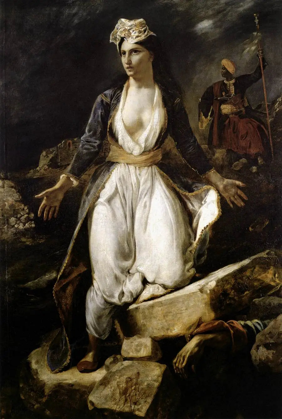 Reproduction du tableau « La Grèce expire sur les ruines de Missolonghi - Eugène Delacroix » par Alpha Reproduction en peinture à l’huile