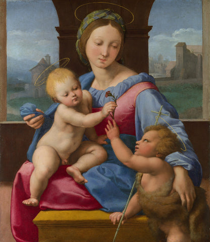 Reproduction du tableau « La Madone Aldobrandini - Raphaël Sanzio » par Alpha Reproduction en peinture à l’huile