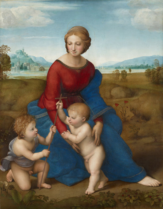 Reproduction du tableau « La Madone à la prairie - Raphaël Sanzio » par Alpha Reproduction en peinture à l’huile