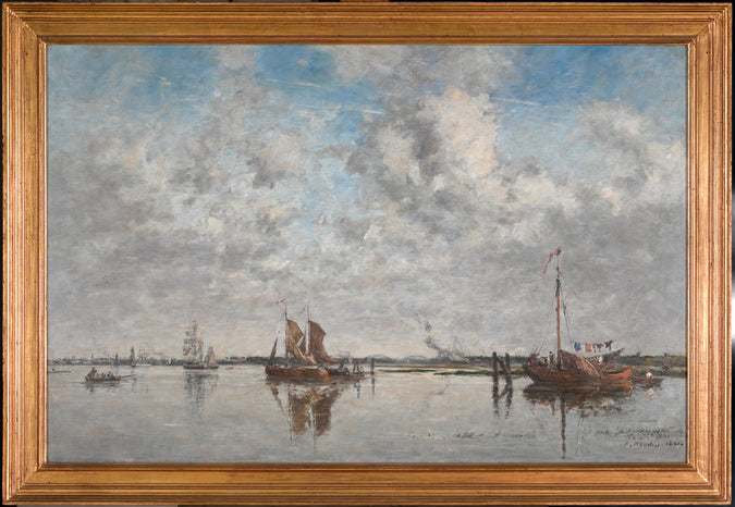 Meuse i Rotterdam - Eugène Boudin