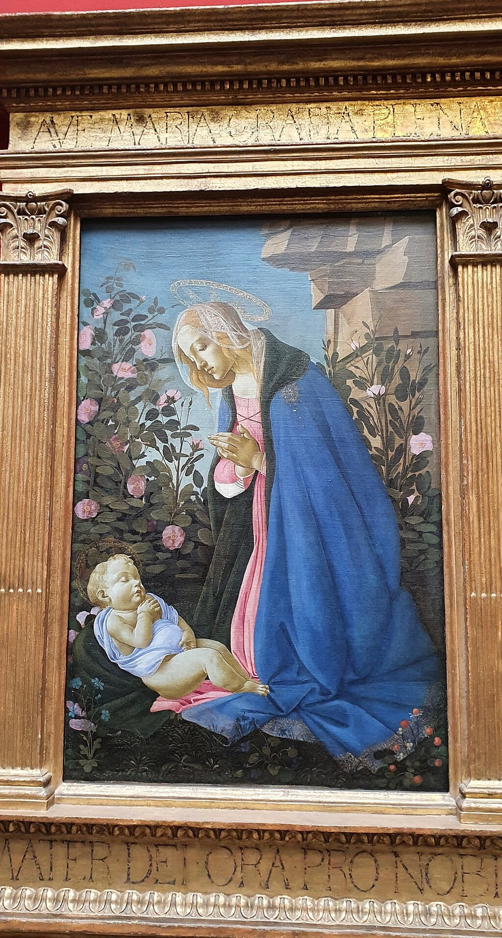 Jomfruen tilbedende den sovende Jesusbarn - Sandro Botticelli